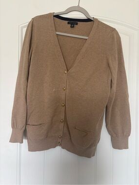 Tommy Hilfiger Tan V-Neck Button Cardigan